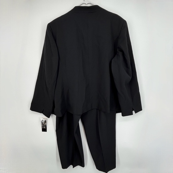 Le Suit Womens 24W Single Button Blazer Slim Fit Pants Suit Black Office Career - Picture 7 of 16